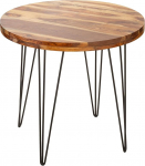 Riess Ambiente Makassar massiivne s&ouml;&ouml;gilaud 80 cm Sheesham &uuml;mmargune Bistro laud juuksekarva jalgadega