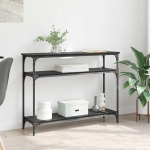 Konsolentisch mit Regal Schwarz Eichen-Optik 100 x 29 x 75 cm Konsolen-Desktop Model882201