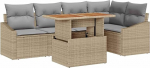 Garten-Sofa-Set mit Speicher 6 tk Beige Poly Rattan Model3358576
