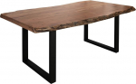 MASSIVMOEBEL24.DE Freeform 5 Akaatsiapuust laud naturaalne lakitud + U-jalad matt antratsiit 220 x 100 x 77 cm Massiivpuidust laud Wane laud s&ouml;&ouml;gilaud