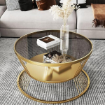 Klaasist kohvilaud, elutoa m&ouml;&ouml;bel, &uuml;mmargune kohvilaud, elutoa laud, diivanilaud, elutuppa, F, 60 x 60 x 45 cm