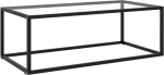 SKM 322879 Karastatud klaasist kohvilaud 100 x 50 x 35 cm Kaal 8,92 kg Must