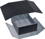 Mage Tech Overseer Card Storage Case - Two Removable Covers That Serve As A Play Mat, Holds 6 Commander(Plus) Deck Boxes, Customisable Compartments for Toploader and Card Holder, Black/Grey