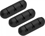 BOULTON Kabelhalter-Clips - 3 St&uuml;ck | Selbstklebende Silikon-Kabelclips Schreibtisch ordentlich | Kabel-Management-Clip zum Aufr&auml;umen von Dr&auml;hten, Leitungen, Kabeln, USB-Ladekabel, Mausdraht, B&uuml;ro,
