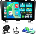4GB + 64GB Carplay autoraadio Honda CRV 2007-2011 Con GPS, Bluetooth autostereo puuteekraaniga traadita Android auto WiFi SWC FM/RDS raadio USB EQ Mirrorlink Canbus + AHD tagurduskaamera