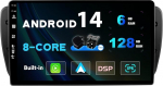 SXAUTO Android 14 - [6G+128G] - IPS Autoradio Sobib Seat Ibiza 6J (2009-2014) - Sisseehitatud traadita Carplay/Android Car/DSP - Kaamera + mikrofon - DAB SWC WiFi Fast Boot 360-kaamera 4G BT - 2 DIN 9-tolline