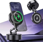 MagAxis Charge magnetiline autokinnitus iminapaga ja juhtmevaba laadimisega, &uuml;hildub MagSafe, iPhone 12-17 Pro/MAX ja Androidiga, 540 kraadi reguleerimine tuuleklaasile - must