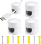 4 St&uuml;ck Tischkabelhalter aus Aluminium, Kabelhalter mit Erweiterungsanker, Ladekabel f&uuml;r Schreibtisch, Nachttisch, Wand und Decke (valge)
