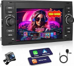 Autoradio Ford Focus S-Max Mondeo Galaxy C-Max Kuga, Android 2G + 64G, Wireless Carplay & Android Car, raadio 2 DIN koos GPS/WiFi/Bluetooth/USB/RDS/FM mikrofoniga tagurduskaamera