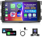 4G 64G VECHTEL 9-tolline Bluetooth autoraadio Mercedes Benz Smart Fortwo 451 2005-2010 Carplay Android Auto Traadita, DSP EQ, 1280 x 720, WiFi GPS Navi, Mirror Link, RDS/FM raadio 2 DIN koos AHD-ga