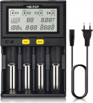 Universaalne akulaadija, 18650 akulaadija 4 pesaga, LCD-ekraaniga akude laadur Li-Ion LiFePO4 NI-MH NI-Cd AA AAA C 18350 18500 18700 20700 21700 26650 RCR123