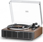 Plaadim&auml;ngija koos integreeritud k&otilde;lariga, plaadim&auml;ngija Bluetooth HiFi kahe kiirusega, fonov&otilde;imendi 33/45 RPM ja AT-3600L-mikrofoniga (p&auml;hkelpuu)