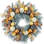 YULETIME j&otilde;ulukimpel 20" mulgid, marjad, k&auml;bid, lehed, j&auml;&auml;tunud kuuseoksad ja m&auml;nnin&ouml;&ouml;bid (kuldne)