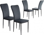 BA&Iuml;TA - Poppy Velvet Chairs Grey Anthracite Set of 4