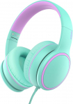 RORSOU R10 On-Ear k&otilde;rvaklapid mikrofoniga, kerged kokkupandavad stereobass k&otilde;rvaklapid 1.5m kaabliga, kaasaskantavad juhtmega k&otilde;rvaklapid nutitelefonile, tahvelarvutile (roheline/lilla)