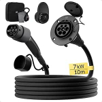 d&eacute; Type 2 pikenduskaabel [10 m, 7,4 kW, 32 A] 1-faasiline laadimiskaabel 230 V, kaitseklass IP54, &uuml;hildub k&otilde;igi IEC62196-2 BEV ja HPEV seadmetega, koos kandekotiga.