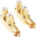 2 x RCA mees- ja kaks RCA naissoost AV jagajat audio-video jaoks (F91-2)