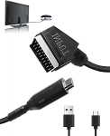Scart to HDMI Converter, All-in-One Scart to HDMI Video Audio Converter, Scart to HDMI kaabel USB kaabliga ja Scart sisend ja HDMI v&auml;ljund port, HD 720/1080P PS3, Sky, Blu-Ray, HDTV, STB jaoks