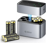 ORICO 8-kordne AA liitium akulaadija 8 laetava AA akuga (1.5V), 1500+ laadimists&uuml;klit, 2.5h kiirlaadimine C-t&uuml;&uuml;bi kaudu, sobib puldi, elektrooniliste m&auml;nguasjade jaoks.