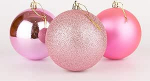 15cm / 3 Pack Shatterproof Pink Christmas Tree Decorations Bauble Ornaments Baubles Christmas Decoration Holiday Decoration Shiny Matte Glitter