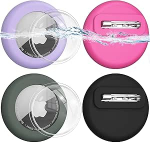 Versteckte Silikon-Schutzh&uuml;lle f&uuml;r Kinder, 4 St&uuml;ck, mit Sicherheitsnadeln f&uuml;r Kinder, &auml;ltere Menschen, Haustiere, Rucksack, Gep&auml;ck f&uuml;r Airtag (4 v&auml;rvi) (Schwarz/Dunkelgr&uuml;n/Lila/Rosarot)