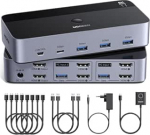 UGREEN HDMI KVM Switch 2 PC 2 monitori 8K60Hz 4K240Hz klaviatuuri ja t&ouml;&ouml;laua kontrolleri vahetamine 4 USB 3.0 porti &Uuml;hildub Windows/Linux/MacOS jne.