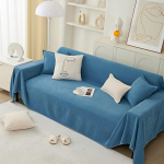 LRUPVEG Couchbezug, Sofadecke, Bauernhaus-Sofa-Schonbezug, Einfacher Couchschutz for Hunde, Chenille, Universelles Couch-Set, rutschfest, for Das Wohnzimmer(Blue,70 * 165in)