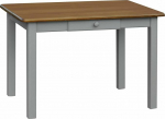 k koma Dining Table with Drawer Kitchen Table Solid Pine Wood 80 x 100 Grey