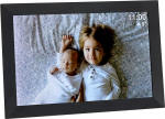 TFA Dostmann digitaalne WLAN-fotoraam 10 tolli, 37,1000, koos Frameo rakendusega, USB-port, video ja fotode jaoks, aja + ilmateade, lihtne seadistamine, must