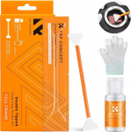 K&F Concept Sensor Cleaning Set with Microfibre Swabs 24 mm x 10 Pieces and 20 ml Liquid Cleaner for Full Frame Cameras and Gloves, 3-in-1 Cleaning Kit for DSLR Camera Lenses Computer Mobile Phones