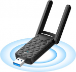 WLAN Stick-WiFi61800Mbps USB WLAN adapter Traadita USB adapter WiFi dongle Dual Band suure v&otilde;imsusega kahe antenniga, USB 3.0, OFDMA MU-MIMO, WPA3, Windows 10/11, Plug and Play Driverless