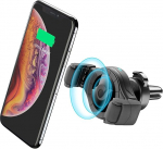 Cellularline Spin Air Roll - Universaalne traadita | Nutitelefoni hoidja autosse koos traadita laadimisega - r&uuml;nnak ventilatsiooniava peale - 360 kraadi p&ouml;&ouml;rlemine