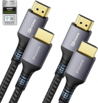 Stouchi HDMI 2.1 sertifitseeritud kaabel, 3 m, 8K, Ultra HD, 48 Gbit/s High Speed, 8K60 / 4K120 / 144 Hz, RTX 3080, eARC, HDR10 4: 4: 4, HDCP 2.2 & 2.3, Dolby, &uuml;hildub Roku TV / PS5 / Xbox Series X-ga, 2 tk.