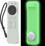 AhaStyle kaitsekott, mis &uuml;hildub Apple TV 4K HD Siri Remote 3. p&otilde;lvkonnaga [AirTag Mount Built-in] All-Round Cover Apple TV Remote/Siri Remote (2. p&otilde;lvkond) ja AirTagiga