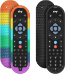 Kaitsekott Sky Q Bluetooth puldile EC201 EC202 2020, Silikoonist kaitsekott Sky Q puldile, mobiiltelefoni kaitse, universaalne osa, must, vikerkaar, 2 komplekti