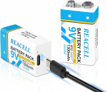 Pakett 2 9 V laetavat liitium-ioon akut, 1300 mAh plokk-akud koos USB-C laadimiskaabliga, &uuml;hildub suitsuandurite, sireenide, mikrofonide, multimeetrite, tulekahjusignalisatsiooni seadmetega.