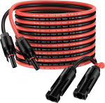 P&auml;ikesekaabel 6 m 6 mm&sup2; p&auml;ikesepaneeli pikenduskaabel 10AWG IP68 veekindel adaterkaabel pistikupesa ja pistiku &uuml;hendusega (6 m punane + 6 m must)