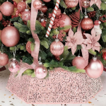 XmasExp j&otilde;ulupuu krae 85 cm Sequin Tree seelik j&otilde;ulup&uuml;hade jaoks Kodudekoratsioon j&otilde;ulupuu r&otilde;ngaste aluse kate suur suurus 6 tk roosa kuldne