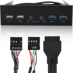 Bewinner USB3 Front Panel Extension HD USB 3.0 + USB 19PIN HD Audio Extension Front Panel 2.0 4.8Gbps SuperSpeed Audio Extension Front Panel for WinXP / 2003 / Vista / 2008/7 /