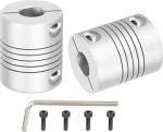 hankekaart Flexible Kupplungen, 6 mm kuni 10 mm, Gelenkverbinder aus Aluminiumlegierung, flexible Wellenkupplungen, Motorkupplung mit Schraubenschl&uuml;ssel f&uuml;r 3D-Drucker, CNC-Maschinen, DIY-Encoder D25