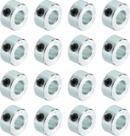 sourcing map 16-teiliges Set Schraubenmanschetten, 7/16 Zoll Bohrung, Karbonstahl, Schaftmanschetten, 2,2 cm Au&szlig;endurchmesser, 1,1 cm Breite, Schloss-Achsenmanschette f&uuml;r Linearstangenwellenf&uuml;hrung