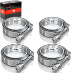 1PZ FR7-FC1 3.0" Stainless Steel V Band Clamp Flange Kit Exhaust Pipe V-Banding Clamp Kit Compatible with Turbos Universal Clamps (Pack of 2)
