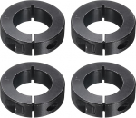 sourcing map 4 Pieces Single Split Shank Collar, 1" Bore, One Piece Clamp Collar 1-3/8" OD, 1/2" Thickness, Black Oxide Lock Collar Clamp with Set Screws (1045 Steel)