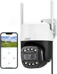 YoLuKe 4G LTE Indoor Surveillance Camera with SIM Card, PTZ IP Camera Outdoor, Motion / Human Detection, Automatic Tracking, Colour Night Vision, 2-Way Audio, Remote Access & TF Card Storage, IP66