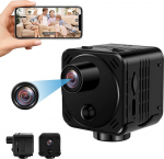 cyi Mini WiFi kaamera, Mini kaamera otse&uuml;lekanne mobiiltelefoni 4K, v&auml;ike Kamara koju, 15 tundi, mini videokaamera &ouml;ise n&auml;gemise, PIR ja 120 &deg; lai nurk, sobib kontoritesse, kodudesse