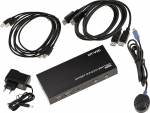 KALEA-INFORMATIQUE Automaatne KVM l&uuml;liti 2 arvutile koos DISPLAYPORT 4K 60Hz monitori ja USB klaviatuuri ja hiirega koos kaugjuhtimispuldi, toiteallika ja kaablitega - ULTRA HD 4K 60Hz