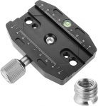 Aupoko 90 mm kiirkinnitusplaadi klamber, universaalne klamberadapter QR-90 statiivipea jaoks, kiirkinnitusplaadi klamber koos 1/4-tollise kuni 3/8-tollise adapteriga, mis &uuml;hildub Arca Swiss kuulipeaga