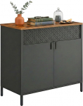 Relaxdays metallkapp K x S x S: 77 x 80 x 40 cm, 2 ust, reguleeritav riiul, kontorikapp, metall, must/pruun