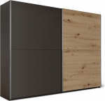 MESIO garderoobikapp Artisan Oak Look, grafiit - mitmek&uuml;lgne l&uuml;kanduksega garderoobikapp 2 ust ja palju panipaiku - 270 x 210 x 60 cm (B x K x S)