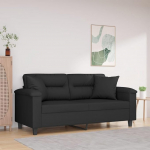 Gecheer 2-kohaline diivan koos pehmendusega, diivanvoodi, diivan, polsterdatud diivan, Lounge diivan, must, 140 cm, mikrofiiberkangas.